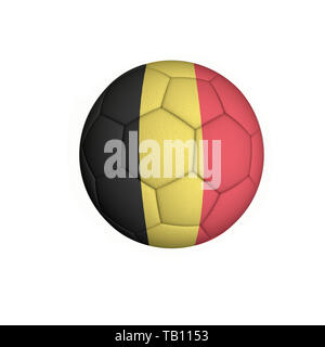 Ballon de soccer avec un pavillon belge isolé sur fond blanc Banque D'Images