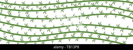 Branches et feuilles de bambou vert. Vector illustration. Arrière-plan de bambou. Les tiges de bambou. Motif bambou Illustration de Vecteur