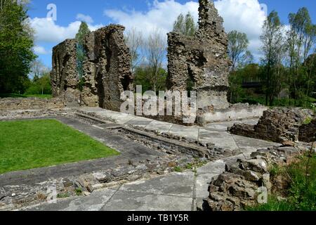 Haverfordwest Prieuré prieuré Augustin au début du xiiie siècle avec le seul jardin médiéval ecclésiastique Pembrokeshire Wales UK en Grande-Bretagne Banque D'Images