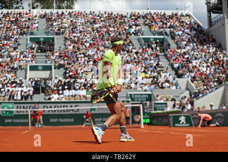 Paris, France. 29 mai, 2019. Paris, France 29 mai. Rafael Nadal (ESP) joue du fond de la cour au cours de l'Open de France de Tennis au Stade Roland-Garros, Paris le mercredi 29 mai 2019. (Crédit : Jon Bromley | MI News) Credit : MI News & Sport /Alamy Live News Banque D'Images