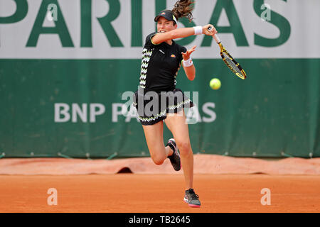 Paris, France. 29 mai, 2019. Paris, France 29 mai. Johanna Konta (GBR) en action contre Lauren Davis (USA) au cours de l'Open de France de Tennis au Stade Roland-Garros, Paris le mercredi 29 mai 2019. (Crédit : Jon Bromley | MI News) Credit : MI News & Sport /Alamy Live News Banque D'Images