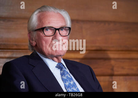 Westminster London, UK - 29 mai 2019. Ancien député du parti conservateur, Michael Heseltine prononce un discours à Westminster pour marquer sa nomination en tant que président du Mouvement européen France. Crédit : Thomas Bowles/Alamy Live News Banque D'Images