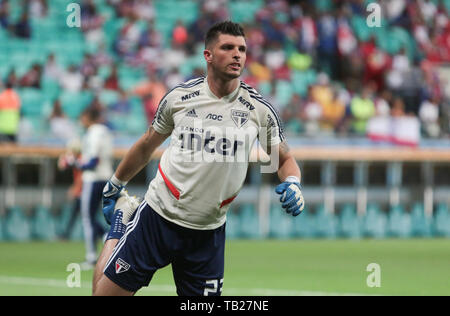 Salvador, Brésil. 29 mai, 2019. Tiago Volpi, gardien de São Paulo, pendant un match entre Bahia et de São Paulo, un jeu valable pour le match de Coupe du Brésil 2019 Le mercredi (29ème) à l'Arena Fonte Nova à Salvador, Bahia, Brésil. Credit : Tiago Caldas/FotoArena/Alamy Live News Banque D'Images