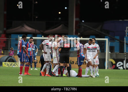 Salvador, Brésil. 29 mai, 2019. Lance à l'occasion d'un match entre Bahia et de São Paulo, un jeu valable pour le match de Coupe du Brésil 2019 Le mercredi (29ème) à l'Arena Fonte Nova à Salvador, Bahia, Brésil. Credit : Tiago Caldas/FotoArena/Alamy Live News Banque D'Images