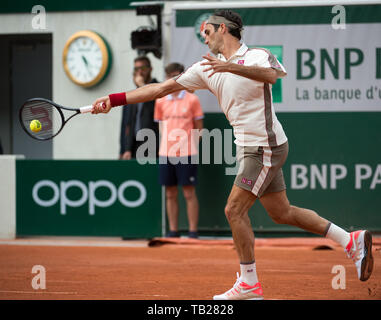 Paris, France. 29 mai, 2019. Roger Federer (SUI) bat Oscar Otte (GER) 6-4, 6-3, 6-4, à l'Open de France se joue à Stade Roland-Garros à Paris, France. © 2019 Tennisclix/Kinne Karla/CSM/Alamy Live News Banque D'Images