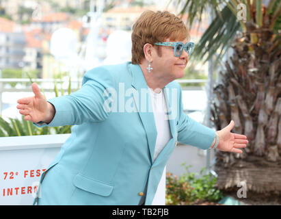 CANNES, FRANCE - 16 MAI : Sir Elton John assiste à la 'Rocketman' photocall pendant le 72e Festival de Cannes (Credit : Mickael Chavet/Projet Daybrea Banque D'Images