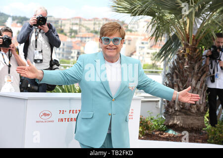 CANNES, FRANCE - 16 MAI : Sir Elton John assiste à la 'Rocketman' photocall pendant le 72e Festival de Cannes (Credit : Mickael Chavet/Projet Daybrea Banque D'Images