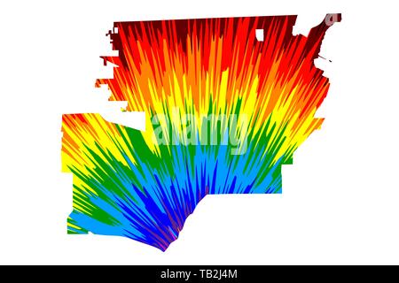 La ville de Toledo (Etats-Unis d'Amérique, USA, États-Unis, nous, villes des États-Unis, USA)- site est conçu rainbow résumé motif coloré, Ville de Tole Illustration de Vecteur