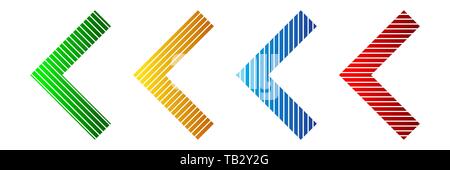 Jeu de flèches à rayures. Vector illustration. Abstract arrows isolés. L'icône de flèche Illustration de Vecteur