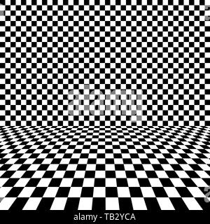 Fond d'échecs noir. Vector illustration. Carrés blancs et noirs. Checkered Background Illustration de Vecteur