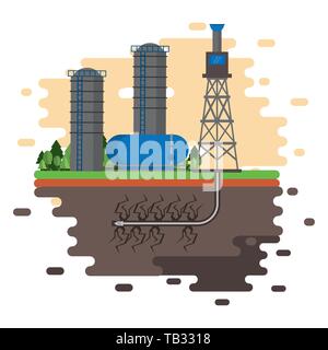 L'industrie du pétrole et des machines de conception splash Illustration de Vecteur