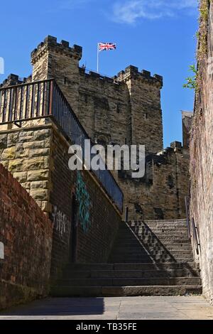 Le château de Newcastle vu de Castle Garth Banque D'Images