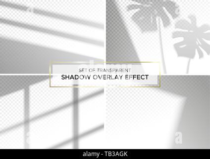 Ensemble d'effets d'incrustation d'ombre transparente. Illustration de Vecteur