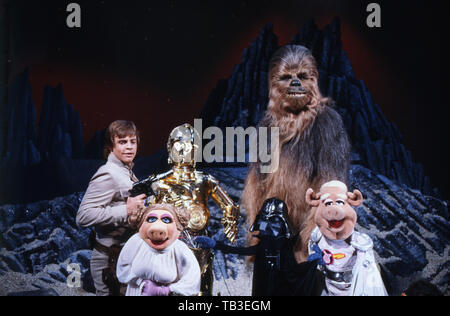 Le Muppet Show, Fernsehserie, USA/Großbritannien 1976 - 1981, Comedyshow mit Puppen und von Gaststars : Star Wars C3PO und Chewbacca Banque D'Images