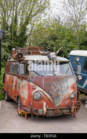 Rusty Split Screen VW camper van. Banque D'Images
