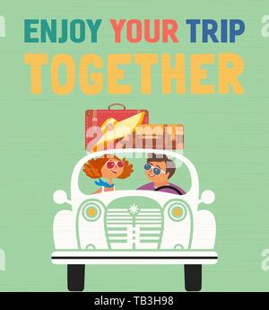 Profitez de voyager ensemble Illustration de Vecteur