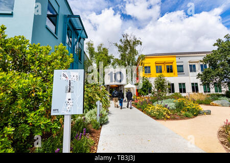 26 mai 2019 Menlo Park / CA / USA - Entrée dans le campus, Facebook situé dans la Silicon Valley Banque D'Images