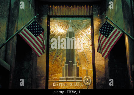 Empire State Building Vue du hall ; Midtown Manhattan, New York City, New York Banque D'Images