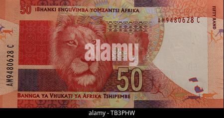 Monnaie, Afrique du Sud, billet, cinquante Rand Banque D'Images