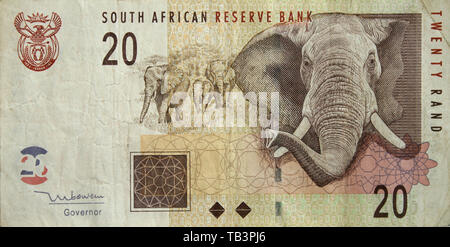 Monnaie, Afrique du Sud, billet, vingt Rand Banque D'Images