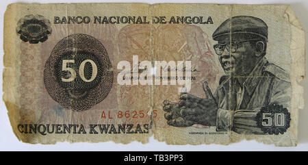 Monnaie, Angola, billet, Kwanzas, cinquante Banque D'Images