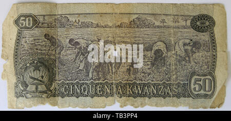 Monnaie, Angola, billet, Kwanzas, cinquante Banque D'Images