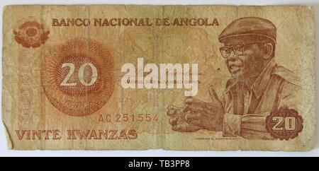 Monnaie, Angola, billet, Kwanzas, vingt Banque D'Images