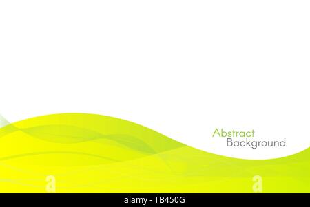 Abstract green waves sur fond blanc. Modèle de conception minimaliste. Les lignes de gradient de couleur jaune. Toile moderne pour site web, brochure ou carte de visite. Illustration de Vecteur