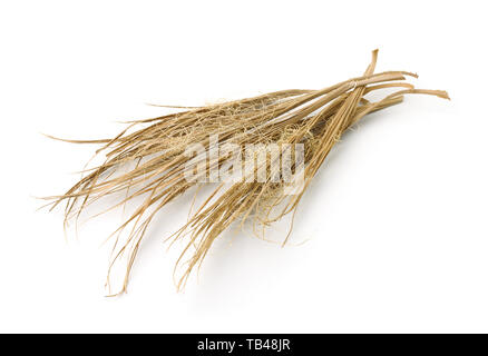 Feuilles de palmier séchées isolated on white Banque D'Images