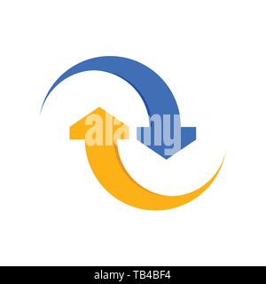 Symbole du flux de flèche Vecteur de connexion graphique modèle de conception de logo symbole Illustration de Vecteur