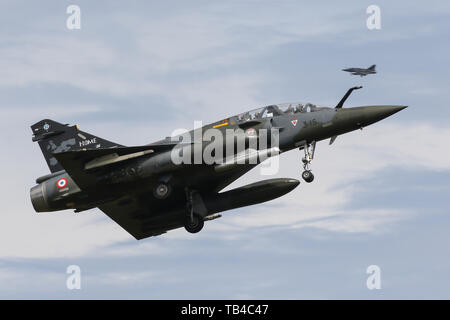 Une armée de l'air Dassault Mirage 2000D terrains situés à Mont-de-Marsan Air Base au cours de l'exercice OTAN Tiger Meet 2019 Banque D'Images