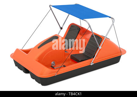 Bateau à aubes avec auvent, 3D Rendering isolé sur fond blanc Banque D'Images