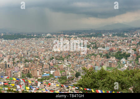 Pluie sur Kathmandu, Népal Banque D'Images