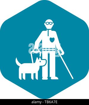 L'icône de la personne non valide avec le chien, le style simple Illustration de Vecteur