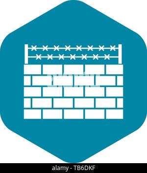Mur de brique de style simple, l'icône de la frontière Illustration de Vecteur