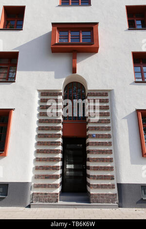 L'ensemble immobilier Naumann dans le quartier Riehl, construit dans les années 1927-1929, porte d'entrée, Cologne, Allemagne. Naumannsiedlung die im Stadtteil Régie Banque D'Images