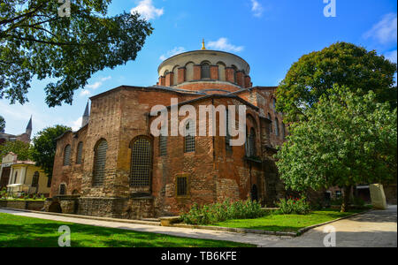 Istanbul, Turquie - Sep 28, 2018. Vue sur la basilique Sainte-Sophie à Istanbul, Turquie. Construit en 537 AD, le bâtiment a été célèbre en particulier pour son énorme dome Banque D'Images