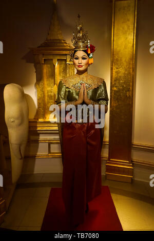 Bangkok, Thaïlande, mars 2013 une femme inconnue de cire sur l'affichage pour la promotion du musée de cire de Madame Tussauds Banque D'Images