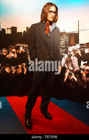 Bangkok, Thaïlande, mars 2013 un célèbre Johnny Depp de cire sur l'affichage pour la promotion du musée de cire de Madame Tussauds. Direction générale de la plus récente accueille de nombreuses stars et Banque D'Images