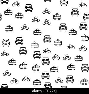 Types de City transport Seamless Pattern Vector Illustration de Vecteur