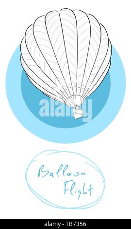 Ballon d'air chaud isolé sur fond de couleur Illustration de Vecteur