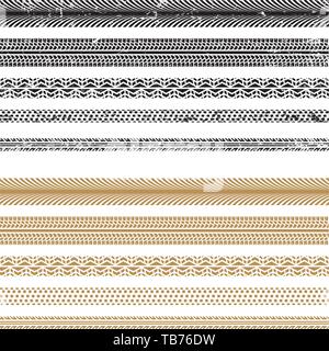 Vector illustration. Les traces de pneus transparente, propre et grunge, en noir et brun. Illustration de Vecteur