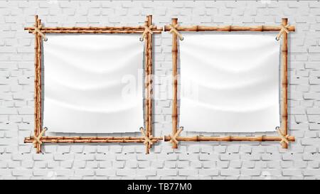 Toile Blanche en bambou prescrits Vector Illustration de Vecteur