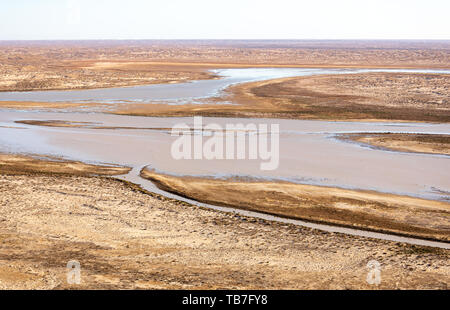 Kati Thanda-Lake aerlal Eyre, Australie du Sud photographie Banque D'Images