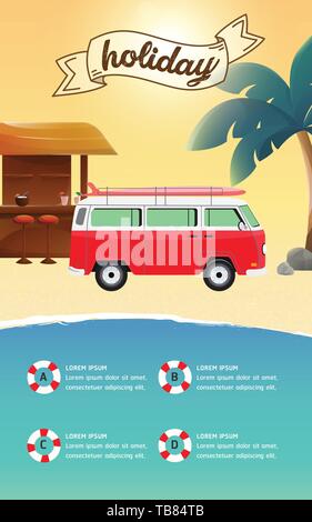 La planification de voyage infographique les vacances d'été Illustration de Vecteur