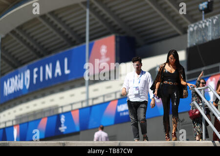 Pilar Rubio Fernandez, épouse du joueur du Real Madrid Sergio Ramos et présentateur de télévision espagnole arrive au stade de la finale de la Ligue des Champions - Bâtir l'avenir du match entre Tottenham Hotspur v Liverpool, Wanda Stade Metropolitano, Madrid - 30 mai 2019 Banque D'Images