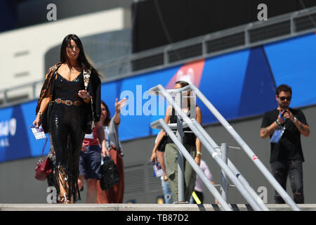 Pilar Rubio Fernandez, épouse du joueur du Real Madrid Sergio Ramos et présentateur de télévision espagnole arrive au stade de la finale de la Ligue des Champions - Bâtir l'avenir du match entre Tottenham Hotspur v Liverpool, Wanda Stade Metropolitano, Madrid - 30 mai 2019 Banque D'Images