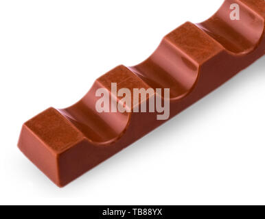 Barre de chocolat isolé sur fond blanc. Banque D'Images