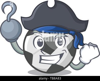 Ballon de soccer pirate dans la forme de dessin animé Illustration de Vecteur