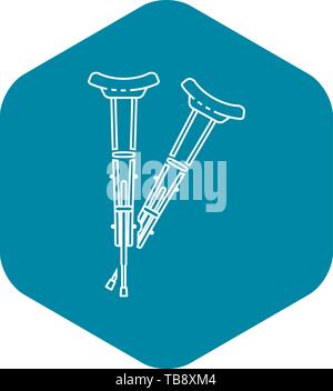 Des béquilles métalliques, icône de style contour Illustration de Vecteur